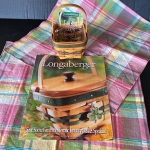 Longaberger 1999 lots of luck basket and protector. Shamrock St patty’s day
